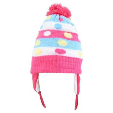 Imagem de Touca Gorro Infantil Rosa Forte Bolinhas Coloridas Tamanho Único - Gic