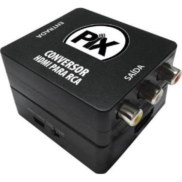 Imagem de Conversor Hdmi para Rca Pix para Áudio e Vídeo com Entrada 1 Hdmi Saída Av 3 Vias Plug And Play Preto