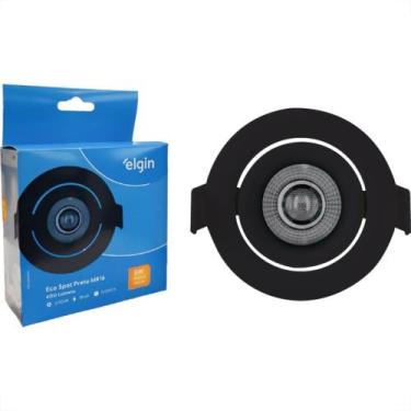 Imagem de Spot Com Lampada Dicroica Led Elgin 5W. Redondo Ip20 Mr16 Movel Preto 