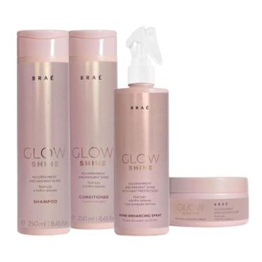 Imagem de Kit Braé Glow Shine Shampoo e Condicionador 2x250ml + Mascara 200g + A