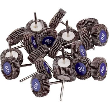 Imagem de Kit 20 Discos Flap Lixa 32mm Lamela G80 para Micro Retíficas - Dremax