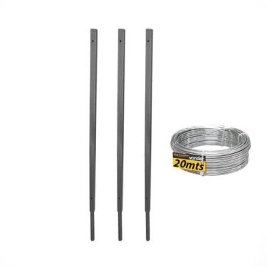 Imagem de Kit suporte haste concertina 30cm chumbar p/10 metros - DIVERSAS