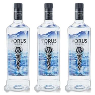 Imagem de Kit 03 Vodka Tetra Destilada Vorus Tradicional Garrafa 1L