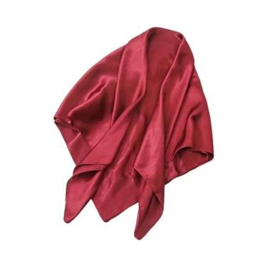 Imagem de Lenço De Seda Satinada Para Mulheres, 90cm, Em Cores Sólidas, Hijab, L