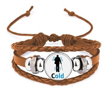 Imagem de un brand Pulseira de couro para clima frio com muletas e joias