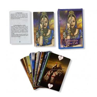 Imagem de Baralho Tarot Cartomante Zaira Kalli Azul 36 Cartas