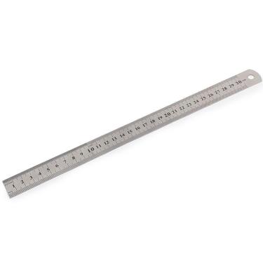 Imagem de Kit 2 Réguas Metal Leve Aço Inoxidável 30cm