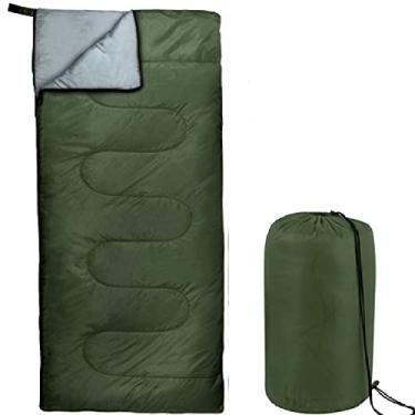 Imagem de Sacos de Dormir Envelope 4 Estações, Quente ou Frio, Leve, Saco de Dormir para Ambientes Externos para Ambientes Internos para Adultos, Mochila, Acampamento (Verde)