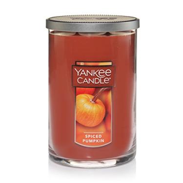 Imagem de Yankee Candle Vela de aromaterapia com 2 pavios com aroma de abóbora, clássico de 650 ml, frasco de boticário com 2 pavios, vela perfumada para casa
