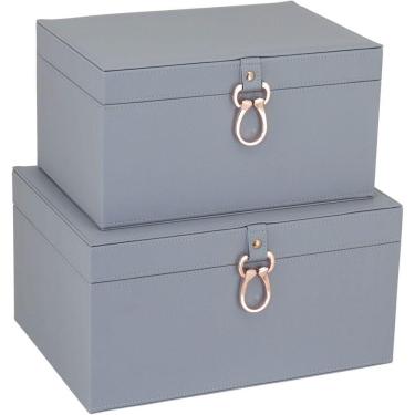 Imagem de Home&Co Vênus Caixa Organizadora Sintético Azul 2Pç