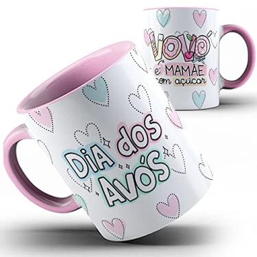 Imagem de Caneca rosa vovó é mãe com açúcar dia avós