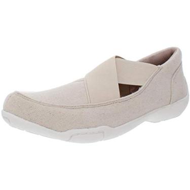 Imagem de Ros Hommerson Sapatilha feminina de couro inteligente, Tan Fabric, 6.5 Narrow