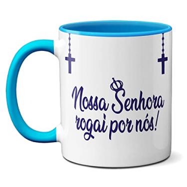 Imagem de Caneca Rosário Nossa Senhora Aparecida Rogai Por Nós Terço (Azul)