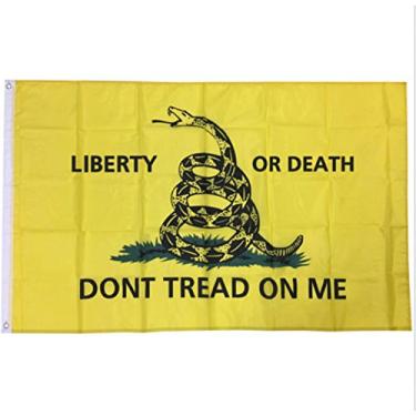 Imagem de USA Premium Store Bandeira de festa de chá 9,5 x 1,5 m LIBERTY OU Morte Gadsden DONT TREAD ON ME