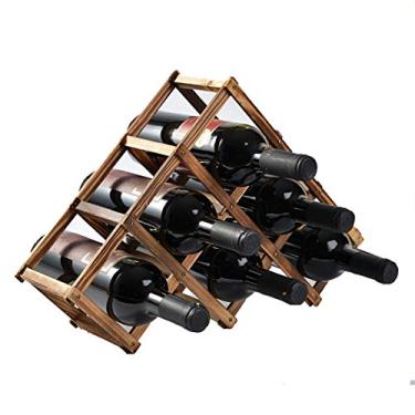 Imagem de LTLWSH Suporte de madeira dobrável para vinho mesa de exibição de armazenamento suportes de madeira rústica de pé livre organizador de decoração de bancada, B, 3