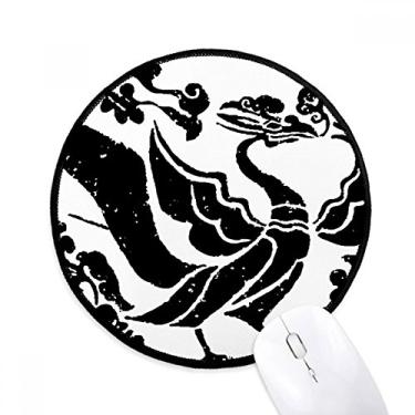 Imagem de DIYthinker Tapete de mouse chinês Wei Jin Dynasties padrão pássaros tapete de mesa escritório redondo para computador