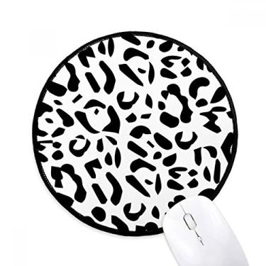 Imagem de Tapete de rato com ilustração de grão de arte de leopardo para mesa de escritório tapete redondo para computador