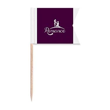 Imagem de Bandeira de palito de dente com desenho de cultura em língua inglesa, sentido comum, marcação, para bolo de festa, comida e queijos