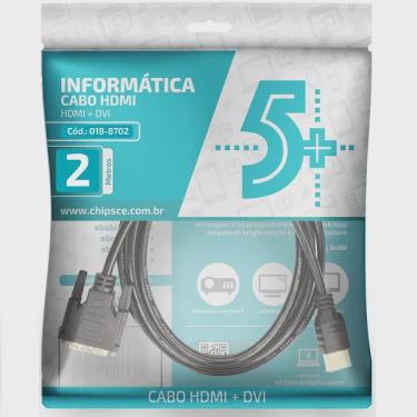 Imagem de Cabo dvi 24 + 1 + hdmi Macho - Preto - 2M