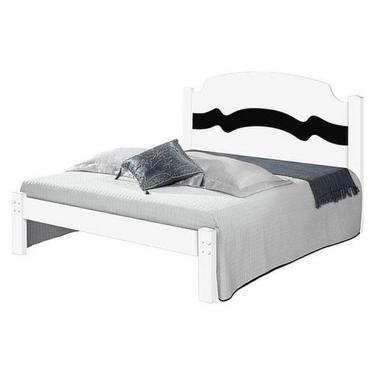 Imagem de Cama Iris de Casal 100% mdf Cambel Cor Branco com Preto