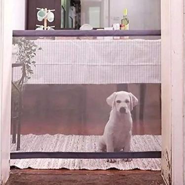 Imagem de Portão Tela Porta Retrátil Proteção Para Cães Escadas Bebes Cachorros