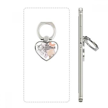 Imagem de Suporte universal de anel de telefone com pintura a tinta para gatos pequenos e borboletas