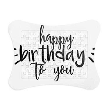 Imagem de Moldura de quebra-cabeça Happy Birthday Celebrate com citação em papel para casa