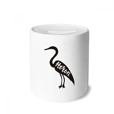 Imagem de DIYthinker Garça-cinza preto e branco Animal Dinheiro Caixa de Cerâmica Porta-Moedas Presente
