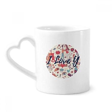 Imagem de Caneca de tinta de flor para casal amor caneca de cerâmica copo de coração de vidro
