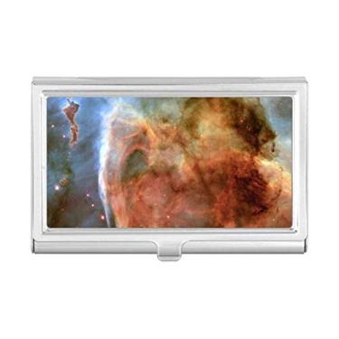 Imagem de Carteira de bolso para cartão de visita azul nebulosa com nuvens marrom
