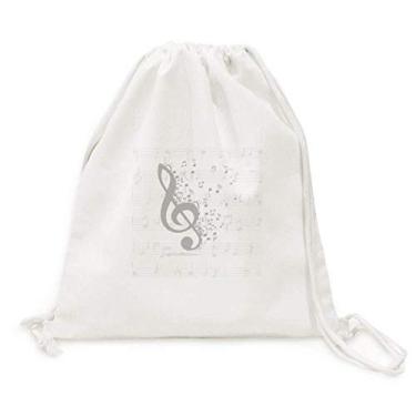 Imagem de Mochila Treble Clef Flappg com notas musicais, bolsa com cordão para compras, viagem