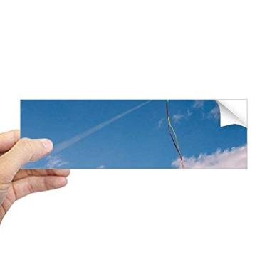 Imagem de DIYthinker Adesivo retangular azul céu branco nuvens kite para-choques notebook janela decalque