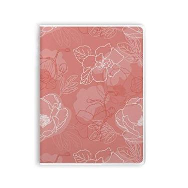 Imagem de Flower Plant Line Caderno com estampa de peônia, capa de goma
