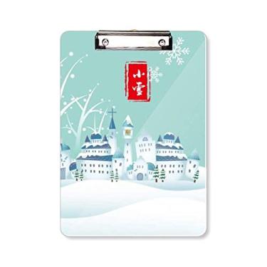 Imagem de Snow Twenty Four Solar Term Padrão Prancheta Pasta Bloco de Escrita Placa de Apoio A4
