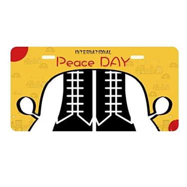 Imagem de DIYthinker Botas masculinas pretas de cano alto padrão contorno placa etiqueta decoração carro dia da paz