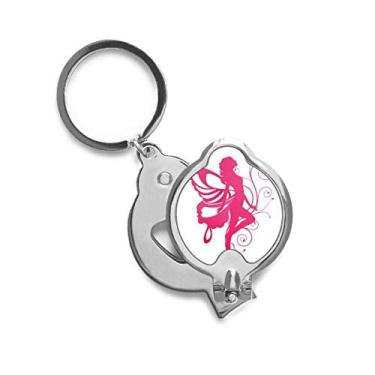 Imagem de Tesoura de cortar unhas de anjo bonito borboleta com asa rosa cortador de unhas em aço inoxidável