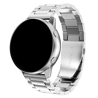 Imagem de Pulseira 20mm Metal 3 Elos compatível com Samsung Galaxy Watch Active 1 e 2 - Galaxy Watch 3 41mm - Galaxy Watch 42mm - Amazfit GTR 42mm - Amazfit GTS - Marca LTIMPORTS (Prata)