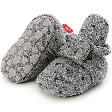 Imagem de Bota de lã Tutoo unissex para bebês recém-nascidos para meninos e meninas, meias de inverno quentes de algodão, chinelos macios para os primeiros passos, 1-light Grey, 6-12 Months Infant