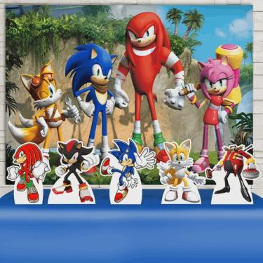 sonic 2 o filme kit decoração de festa infantil 4 display de mesa