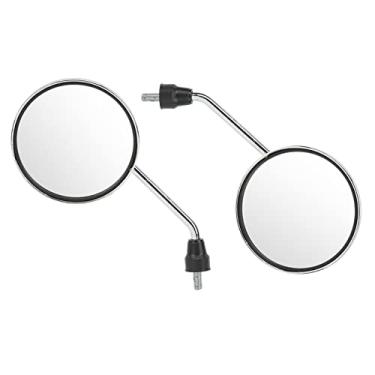 Imagem de Espelhos laterais 2 peças espelho retrovisor de motocicleta 8 mm fio cromado redondo universal para bicicletas de rua ATV Scooter