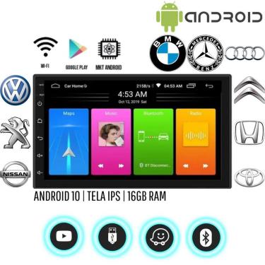 Imagem de Multimidia Universal 16Gb Gps Wifi Tela 7 Android Bluetooth