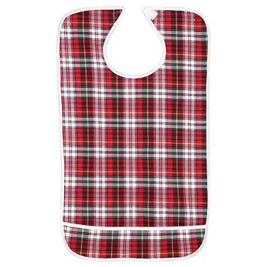 Imagem de Sluffs 3 Cores À Prova D' Água Adulto Idoso Jantar Babador Lavável Auxiliar De Jantar Roupas Capa Protetora Dupla Espessura Com Bolsos(vermelho)