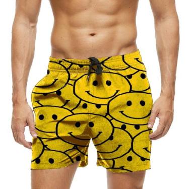Imagem de Shorts Bermuda Emojis Feliz Amarelo 46 - Smoke