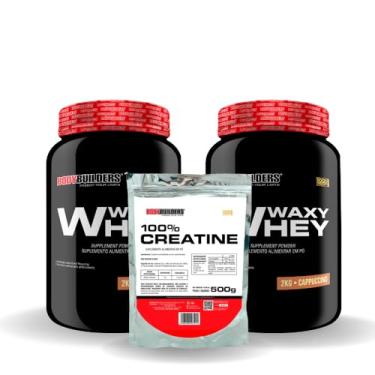 Imagem de Kit 2x Waxy Whey 2kg + 100% Creatina 500g - Bodybuilders (Cappuccino)