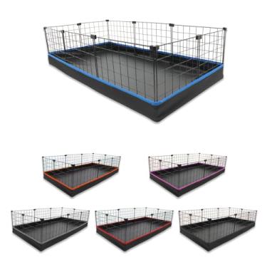 Imagem de Cercado Aramado Pet Porquinho da Índia 60x120 com Bandeja Higiênica Tapete Impermeável Fácil de Limpar Cercadinho Coelho Proteção Filhotes de Cachorro