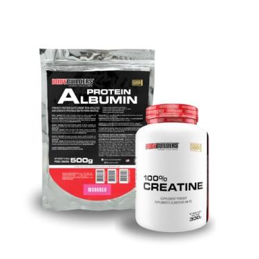 Imagem de Kit Albumin Protein 500g + 100% Creatina 500g - Bodybuilders (Morango)