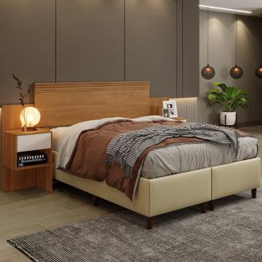 Imagem de Cabeceira Casal Extensível 223 a 243 Cm Master Cinamomo/Off-White