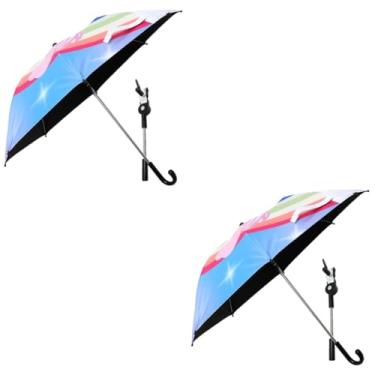 Imagem de VICASKY 2 Conjuntos sombrinha de carrinho guarda-chuvas externos guarda-sol de proteção UV carrinho de bebe umbrella protetor solar cadeira de praia guarda-chuva solar ao ar livre