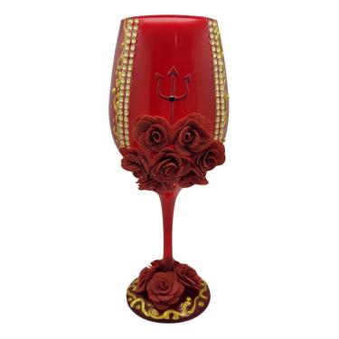 Imagem de Taça Luxo Altar Pomba Gira Rosas Vermelhas  490ml em Vidro