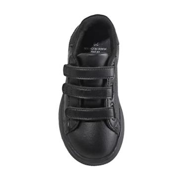 Imagem de Tênis unissex infantil de corrida preto Oxford sapato social para crianças preto uniforme escolar sapatos de futebol futsal, Preto, 5 Big Kid